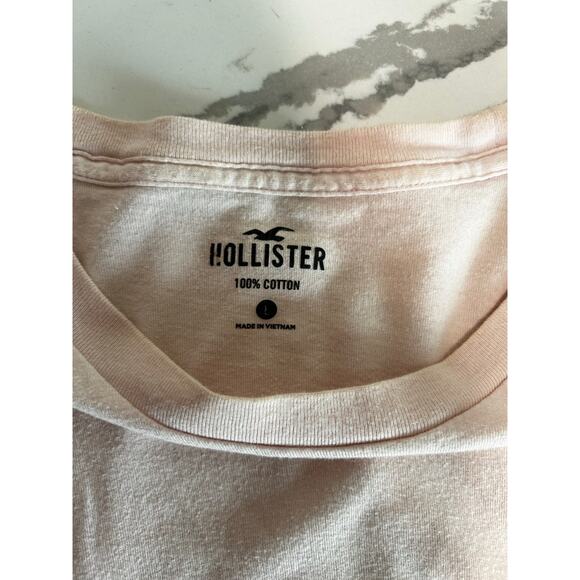 Hollister 100% Cotton Men's T-Shirt Blush Pink Size Large Causal Crew Neck - Picture 4 of 6